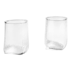 Lot de 2 bougeoirs en verre transparent Tela Votive - HAY