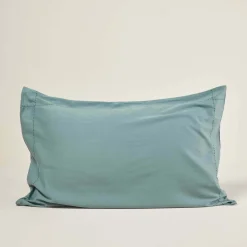 Lot De 2 Taies D'oreiller Anouk Vert De Gris Et Noir - Madura