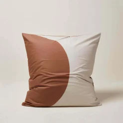 Lot De 2 Taies D'oreiller Pilar Naturel Et Terracotta - Madura