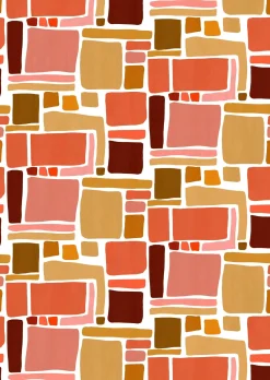 4 lés de papier peint intissé terracotta 192x270cm Dédales - Edito