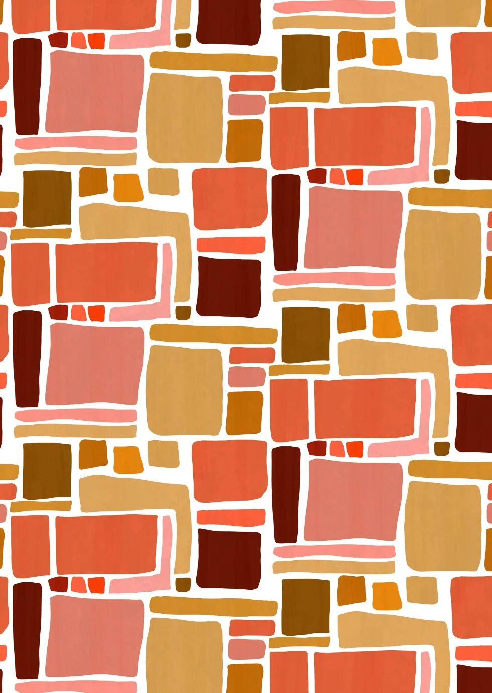 4 lés de papier peint intissé terracotta 192x270cm Dédales - Edito