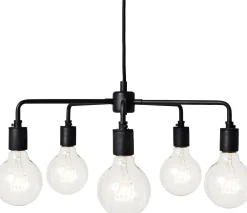 Lustre 5 branches Leonard noir 46 cm - Audo