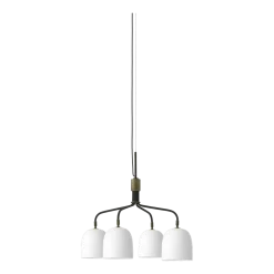 Lustre à 4 bras courts blanc base noire Howard Chandelier - Gubi