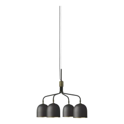 Lustre à 4 bras courts noir base noire Howard Chandelier - Gubi