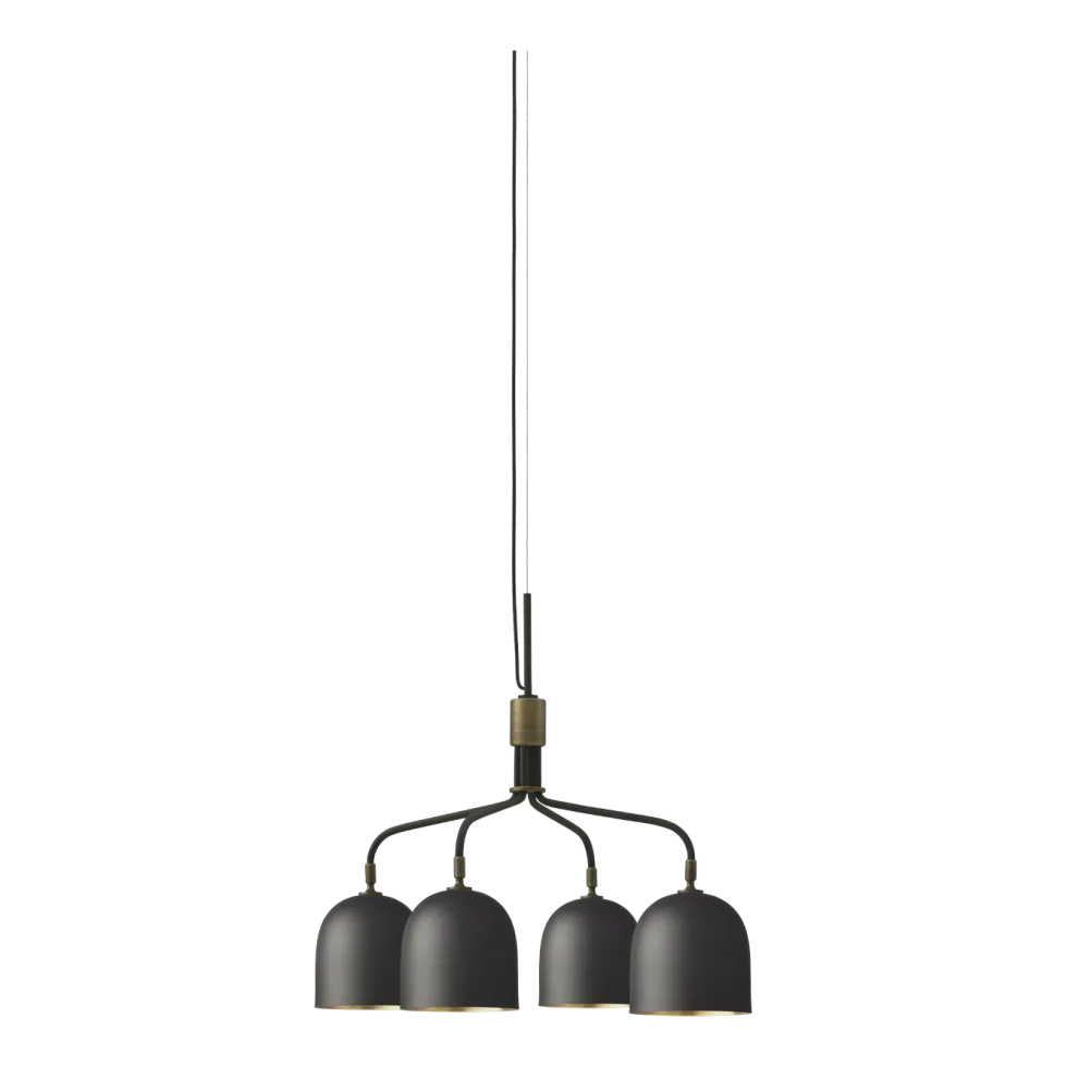 Lustre à 4 bras courts noir base noire Howard Chandelier - Gubi