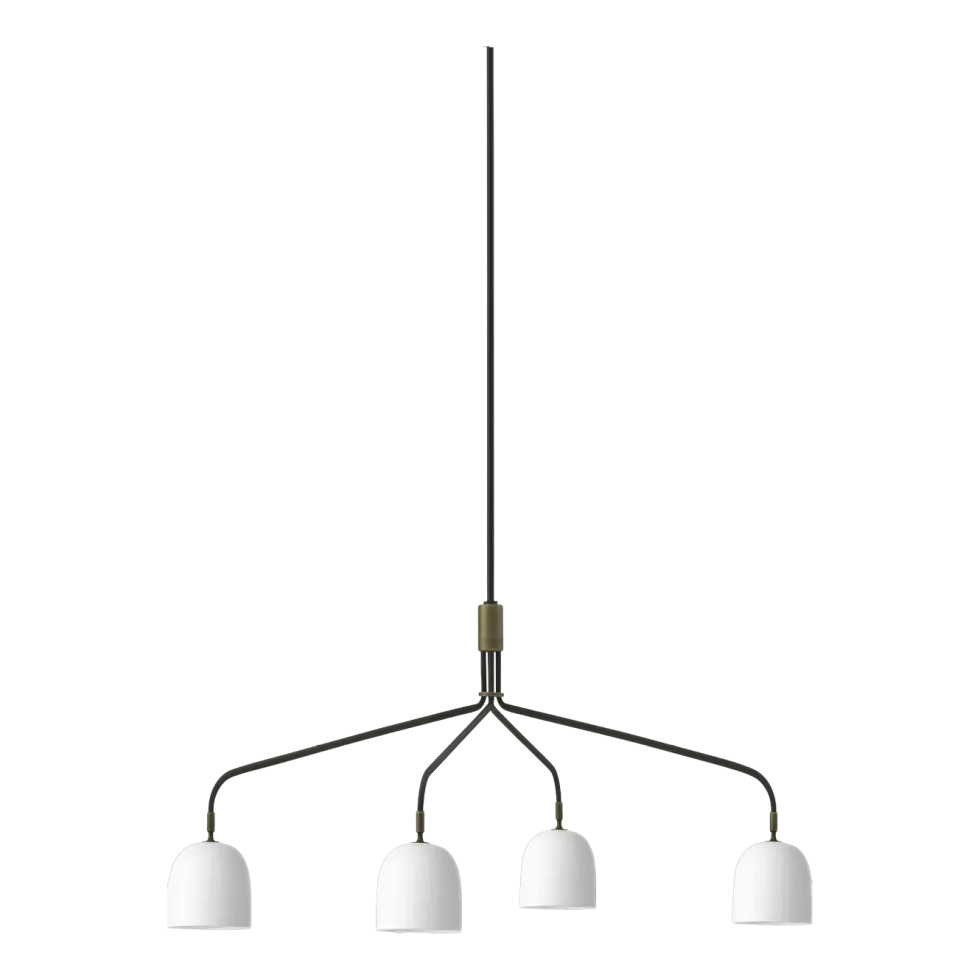 Lustre à 4 bras longs blanc Howard Chandelier - Gubi