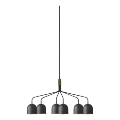 Lustre à 6 bras noir base noire Howard Chandelier - Gubi