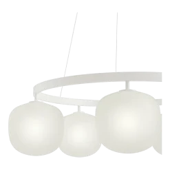 Lustre en aluminium blanc et verre soufflé Rime - Muuto