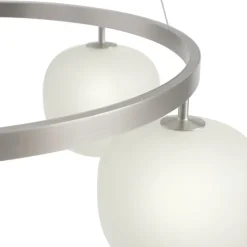 Lustre en aluminium gris et verre soufflé Rime - Muuto
