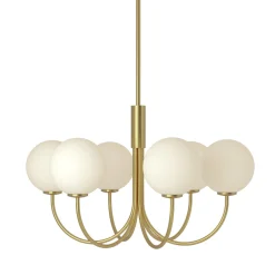 Lustre en laiton doré et verre flottant 60cm Ballon - Herstal