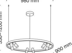 Lustre en métal noir Satellite - Maytoni