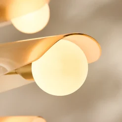 Lustre à 3 niveaux en laiton et verre rose crépuscule Sycamore - Tala