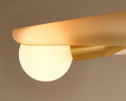 Lustre à 3 niveaux en laiton et verre rose crépuscule Sycamore - Tala
