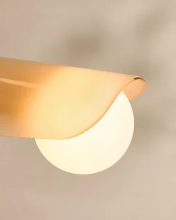 Lustre à 5 niveaux en laiton et verre rose crépuscule Sycamore - Tala