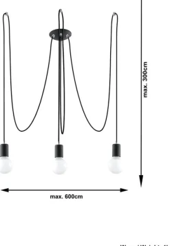 Lustre noir Edison 3 - Sollux