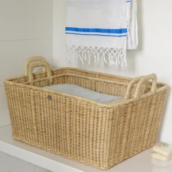 2 Mannes à linge en rotin naturel - KOK