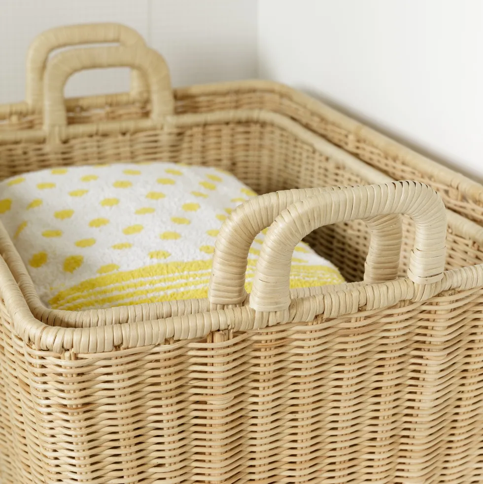 2 Mannes à linge en rotin naturel - KOK