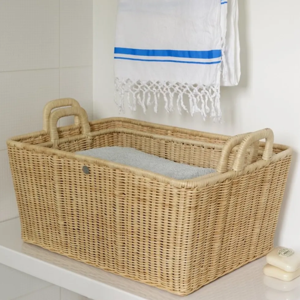 2 Mannes à linge en rotin naturel - KOK
