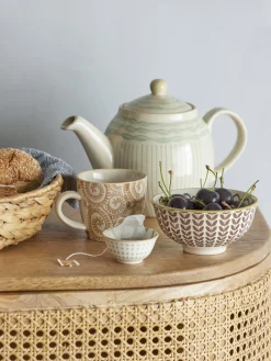 Maple Teapot Green Stoneware - Bloomingville