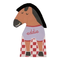 Marionnette en coton bio 25x29cm Eddie le cheval Vibes - Nobodinoz
