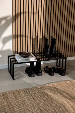 Meuble à chaussures en acier noir 80x30x41cm Bovi - Metallbude