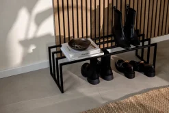 Meuble à chaussures en acier noir 80x30x41cm Bovi - Metallbude