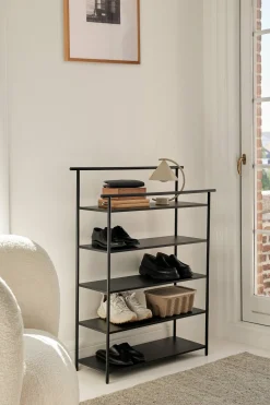 Meuble à chaussures en fer noir 105,8 x 82 cm Dora - Ferm living
