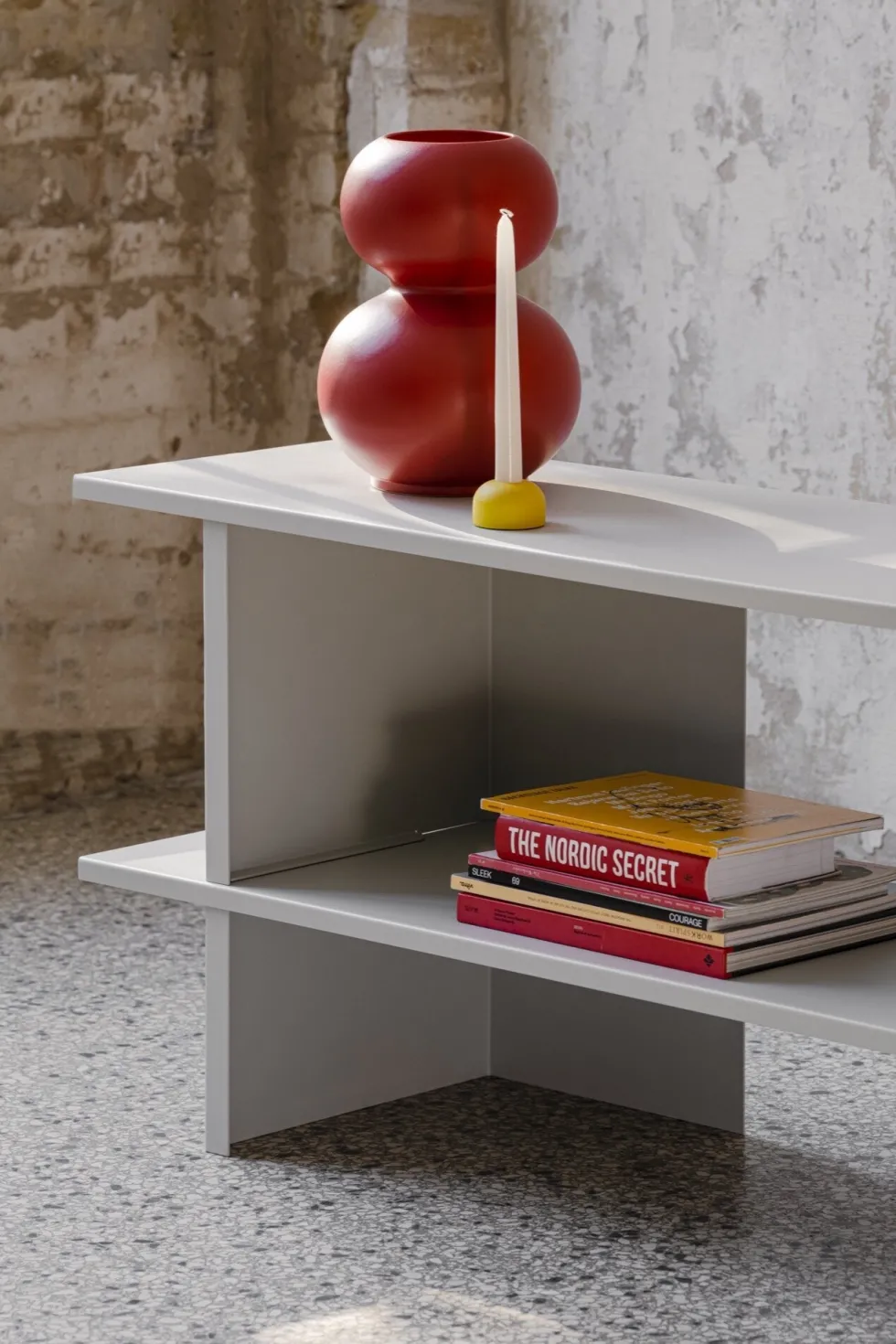 Meuble de rangement en acier pebble grey 160cm Hes - noo.ma