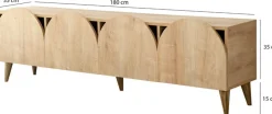 Meuble en bois beige avec pieds 180x35x50cm Mesta - Home Design