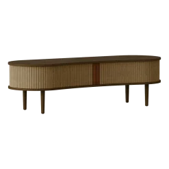 Meuble télévision en chêne foncé beige 40 x 140 cm Audacious - UMAGE