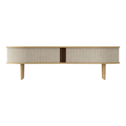 Meuble télévision en chêne naturel blanc 40 x 140 cm Audacious - UMAGE