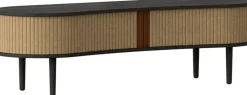 Meuble télévision en chêne noir et beige 40 x 140 cm Audacious - UMAGE