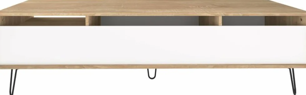 Meuble tv blanc et chêne Aero - TEMAHOME