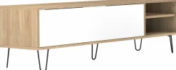 Meuble tv blanc et chêne Aero - TEMAHOME