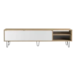 Meuble tv blanc et chêne Aero - TEMAHOME