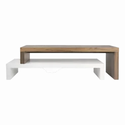 Meuble TV blanc et noyer Cliff - TEMAHOME