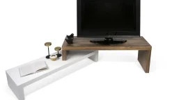 Meuble TV blanc et noyer Cliff - TEMAHOME