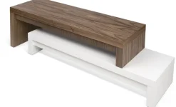 Meuble TV blanc et noyer Cliff - TEMAHOME