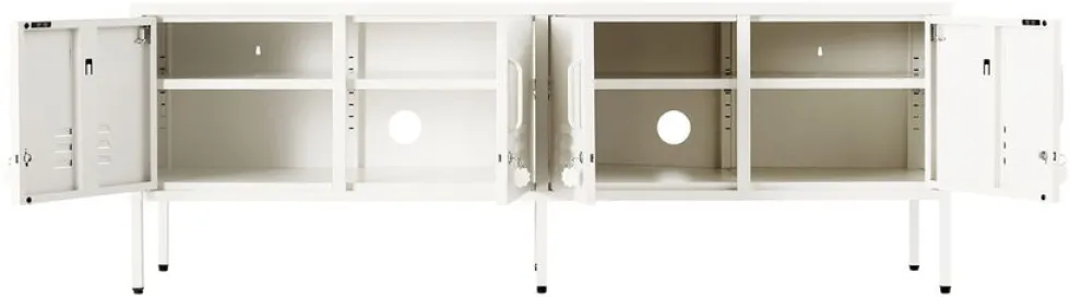 Meuble tv en acier blanc craie 162x40x57cm The Standard - Mustard Made
