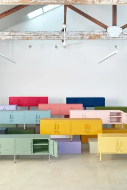 Meuble tv en acier blanc craie 162x40x57cm The Standard - Mustard Made