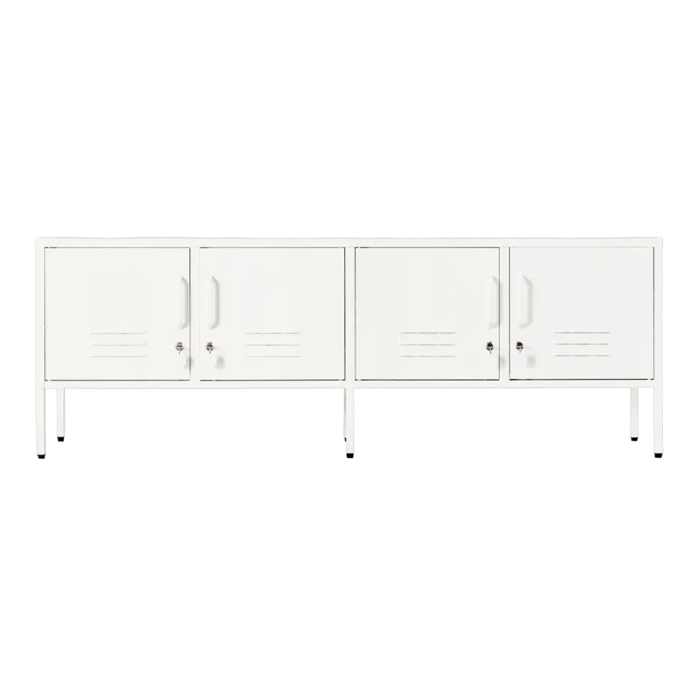 Meuble tv en acier blanc craie 162x40x57cm The Standard - Mustard Made
