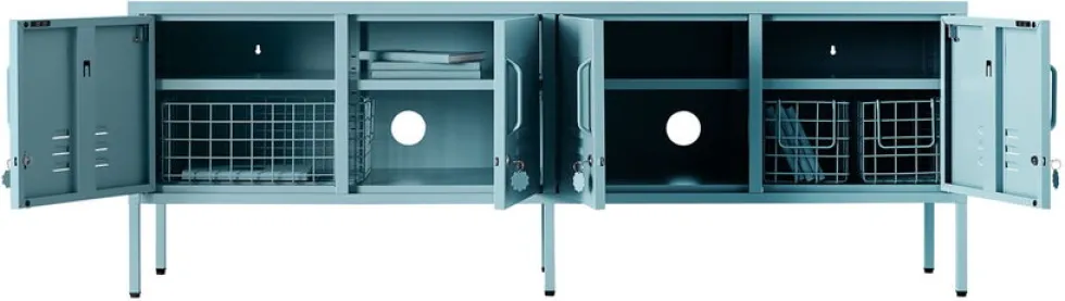 Meuble tv en acier bleu océan 162x40x57cm The Standard - Mustard Made