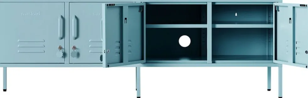 Meuble tv en acier bleu océan 162x40x57cm The Standard - Mustard Made