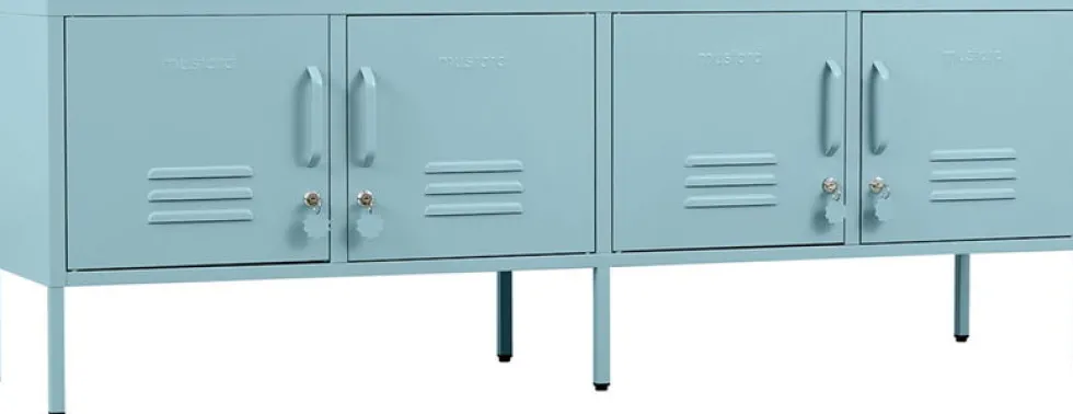 Meuble tv en acier bleu océan 162x40x57cm The Standard - Mustard Made