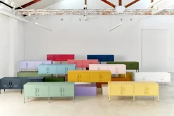 Meuble tv en acier bleu océan 162x40x57cm The Standard - Mustard Made