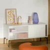 Meuble TV en acier gris amande Met Mini - noo.ma