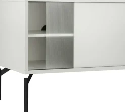 Meuble TV en acier gris amande Met Mini - noo.ma