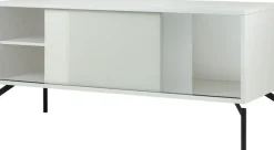 Meuble TV en acier gris amande Met Mini - noo.ma