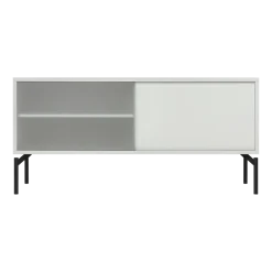 Meuble TV en acier gris amande Met Mini - noo.ma