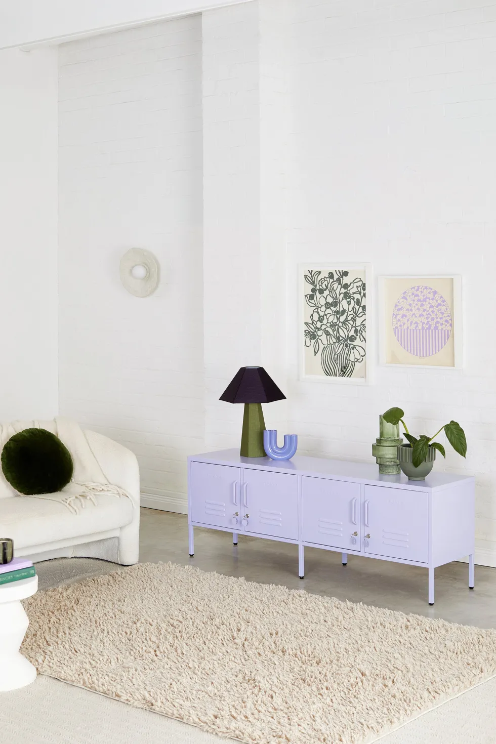 Meuble tv en acier lilas 162x40x57cm The Standard - Mustard Made
